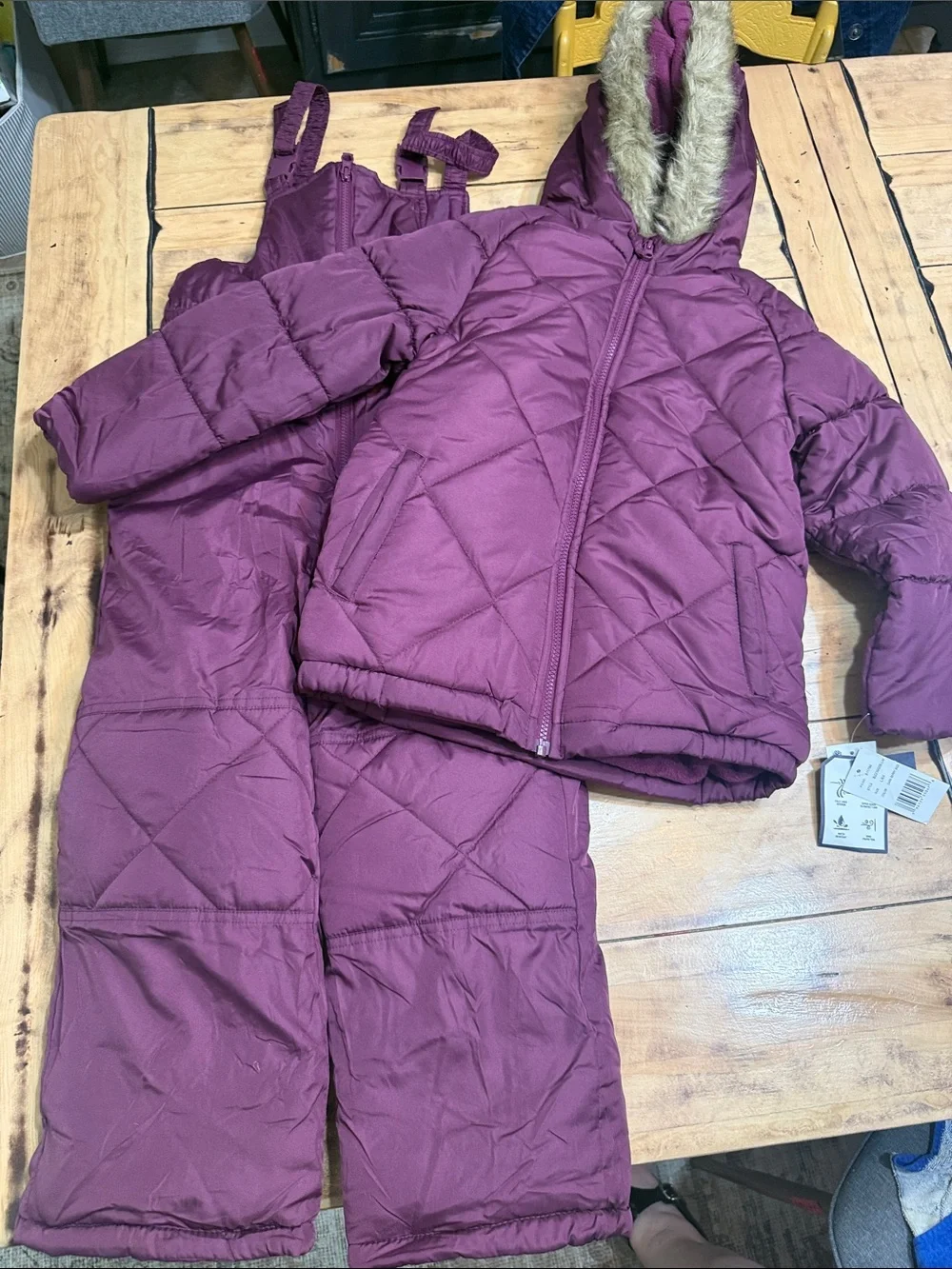 NWT OshKosh Girls 6X Ski Jacket Snow Bib Set Dark Berry
